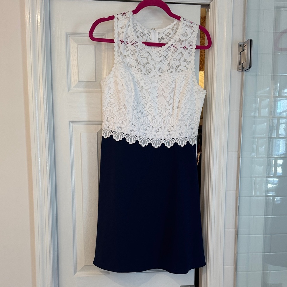 Lilly Pulitzer White and Navy Mini Dress